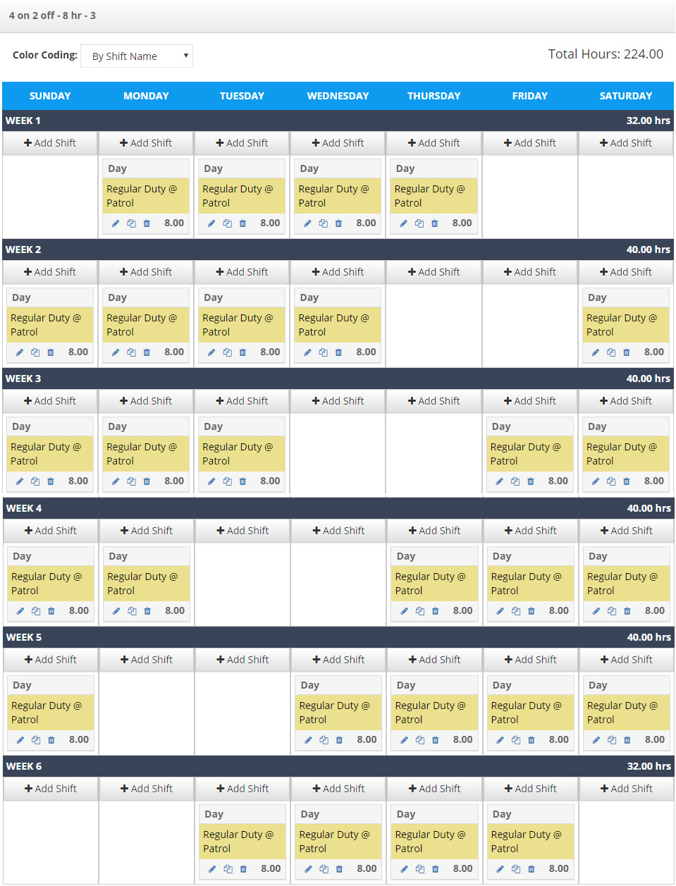 4 on 2 off - 8 hr -template 3