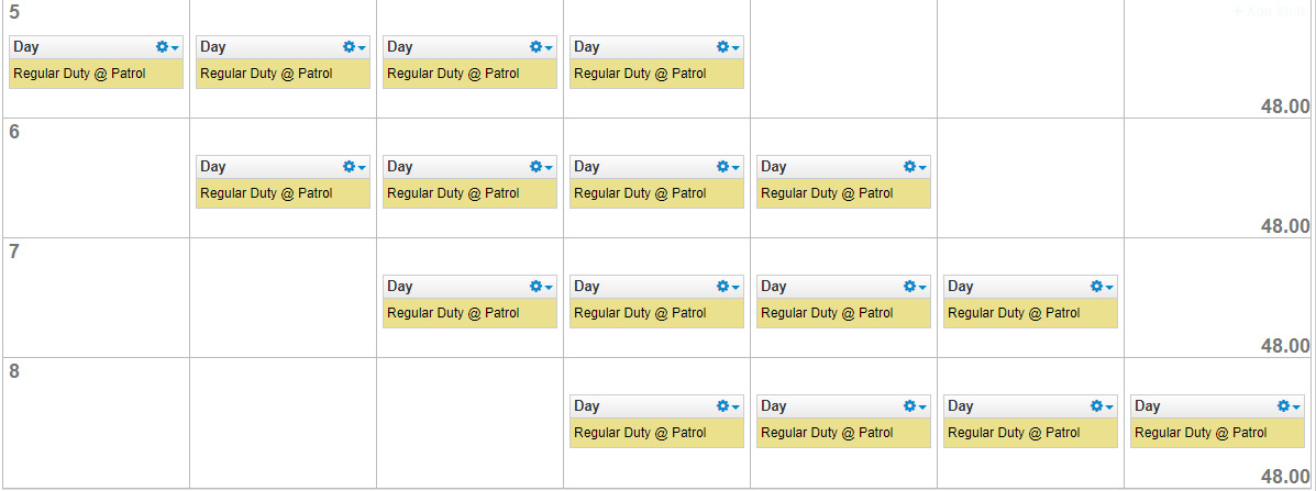 4 on 4 off - schedule template 4