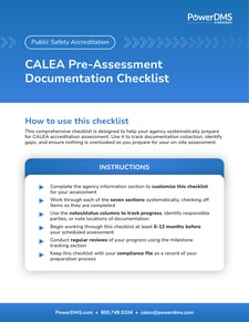 CALEA Pre-Assessment Documentation Checklist