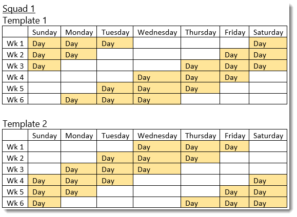 Squad 1 - 3 on 3 off - 12 hour shifts-1