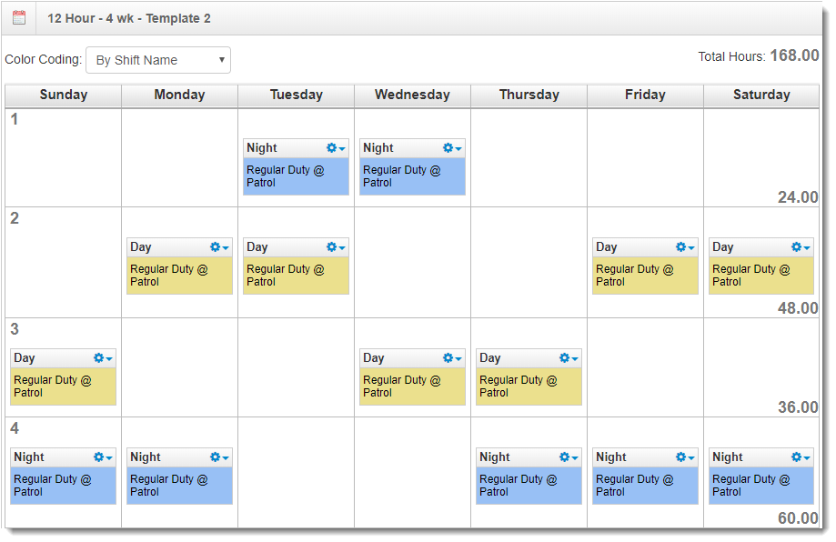 2 on 2 off - 12 hour schedule template- 2