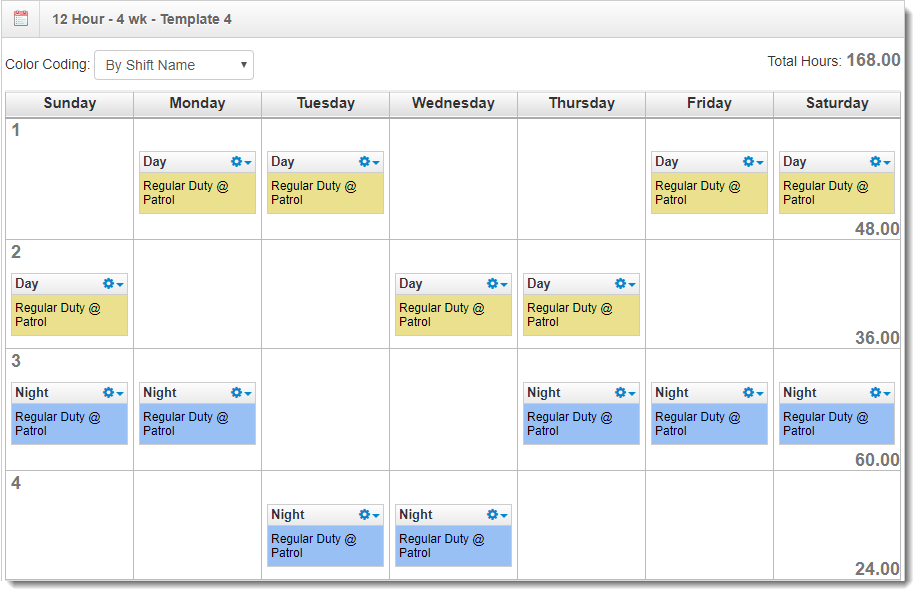 2 on 2 off - 12 hour schedule template- 4