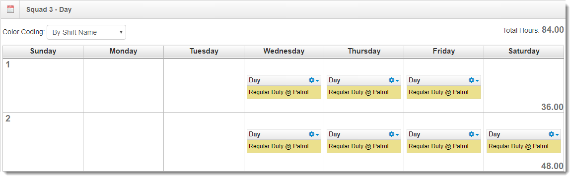 Squad 3 - Day - 12 Hour Shift templates