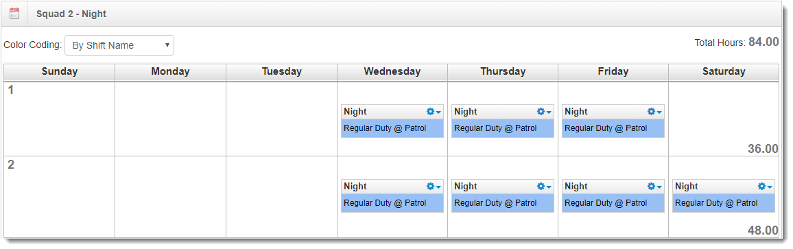 Squad 2 - Night - 12 Hour Shift template