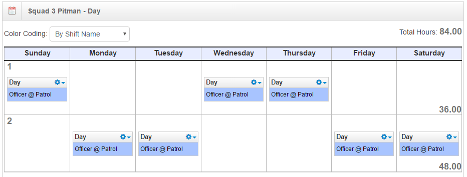 Pitman schedule template - 2 wk -2