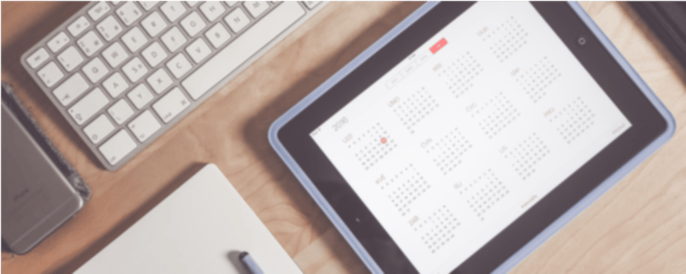 Calendar on a tablet