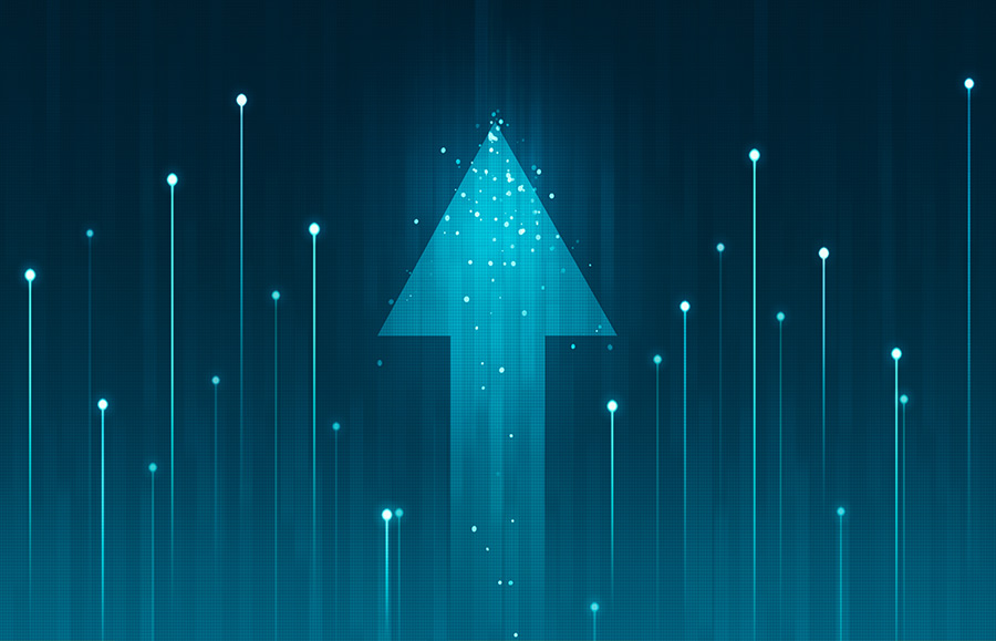 Digital arrow pointing up