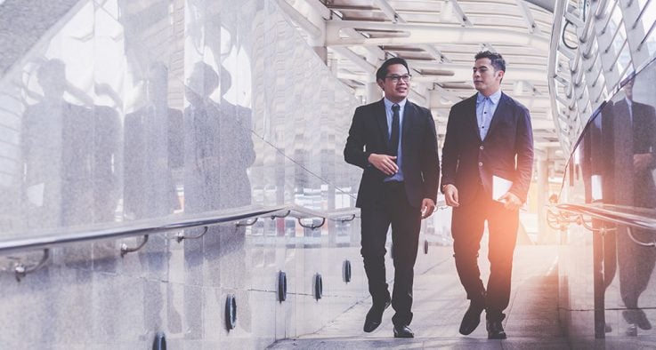 Businessmen walking 