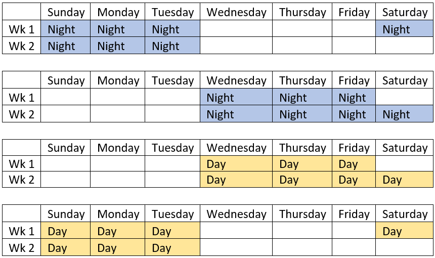 Idaho schedule templates