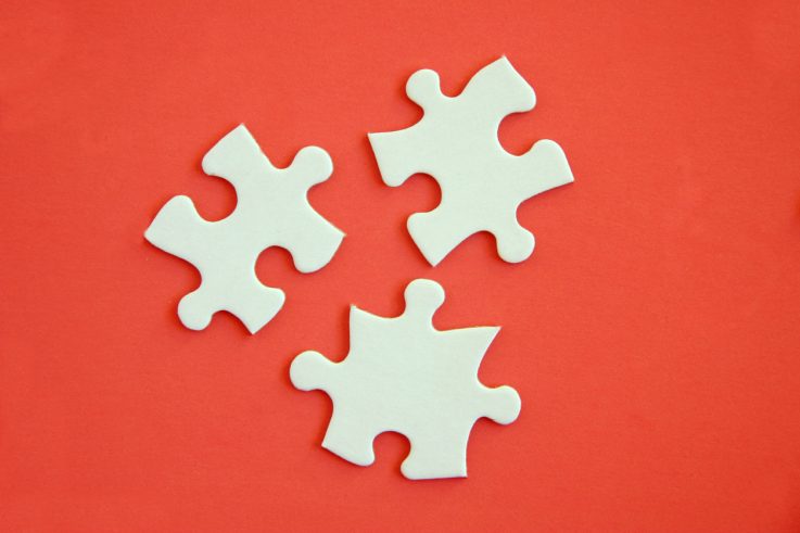 three puzzle pieces