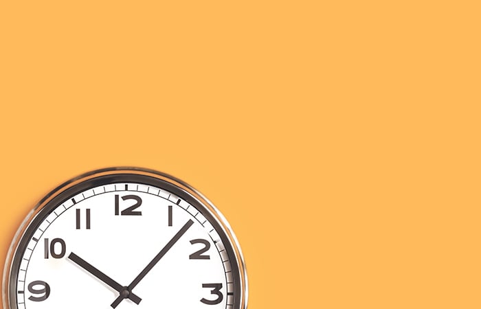 Clock with orange background