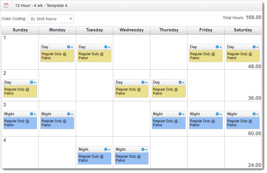 2 on 2 off - 12 hour schedule template- 4