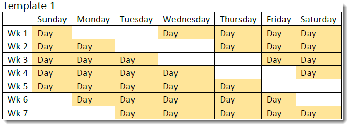6 on 3 off Template 1