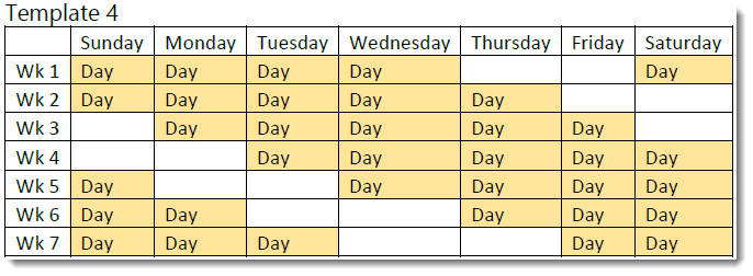 6 on 3 off Template 4