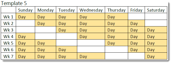 6 on 3 off Template 5