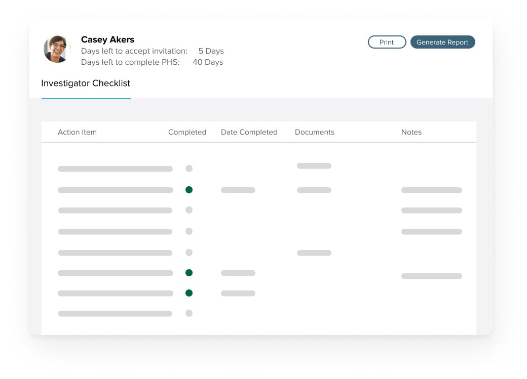 Vetted-Investigator Checklist
