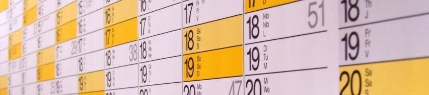 close up of calendar