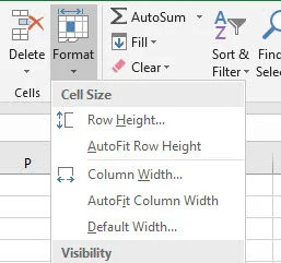 Formatting in Excel