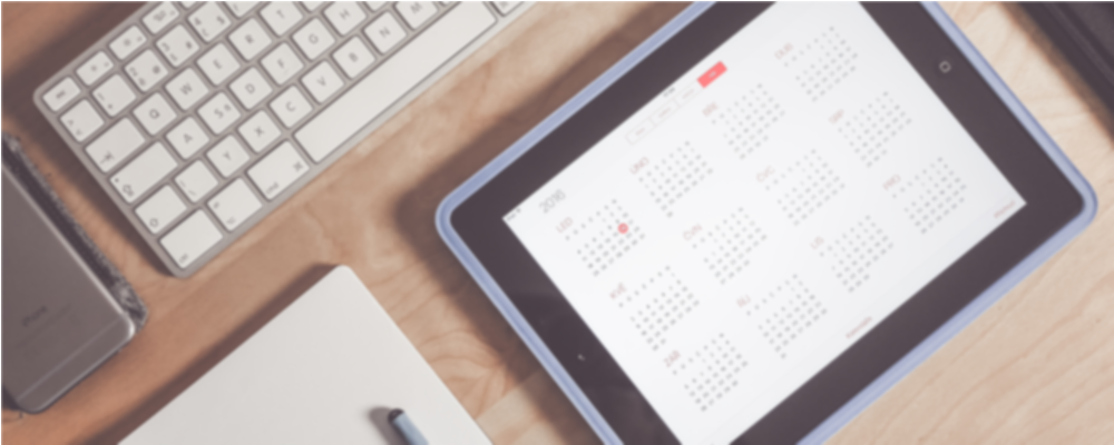 Calendar on a tablet