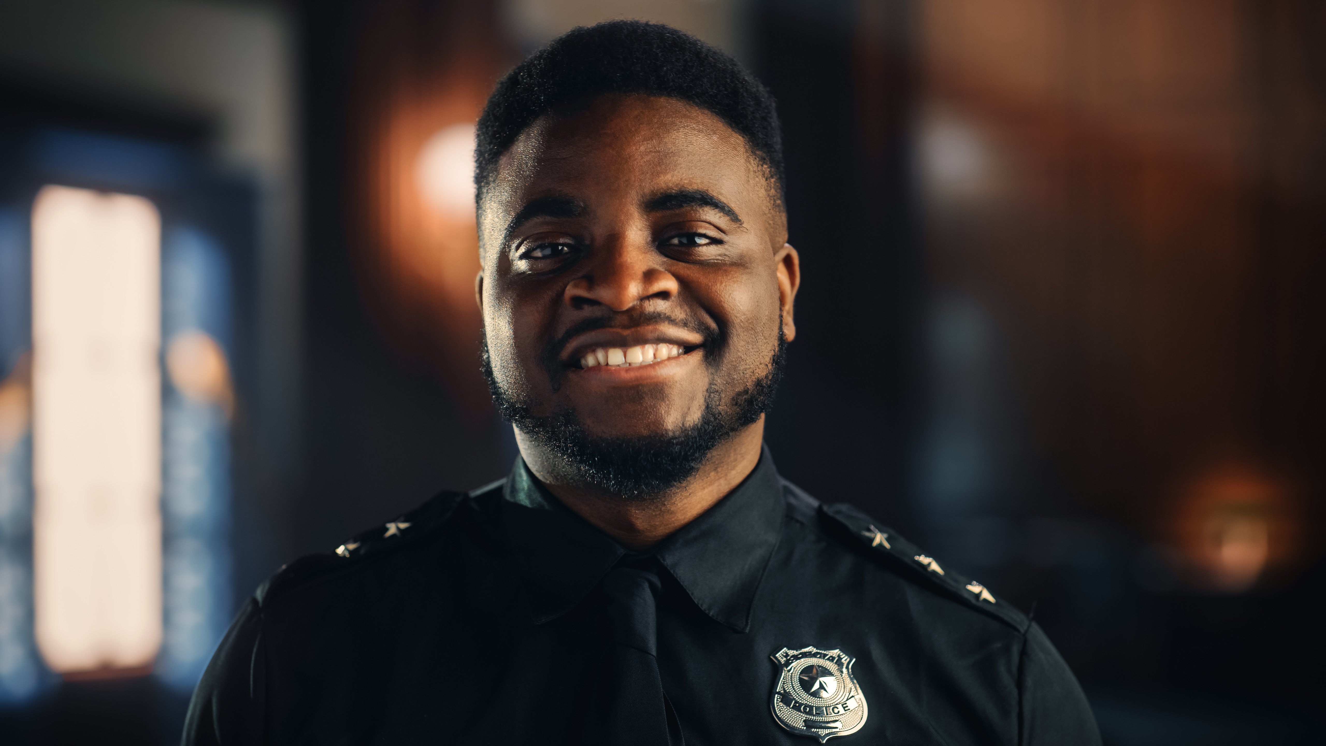police officer smiling
